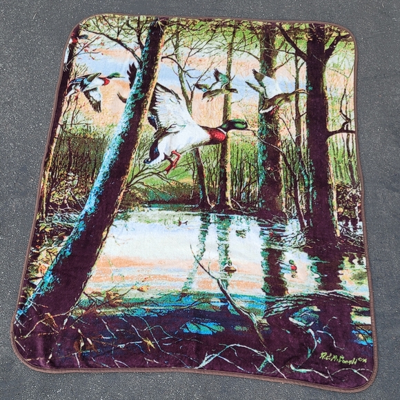 Vtg 1994 Geese Fleece Blanket - Picture 1 of 3